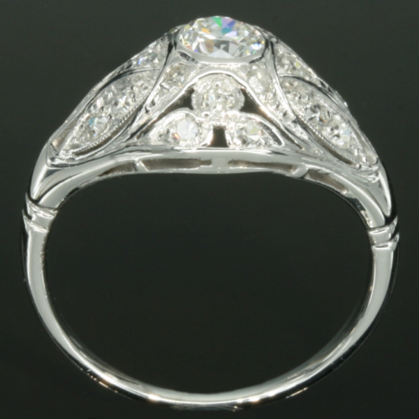 Diamonds covered low domed platinum estate ring early 20th century (image 11 of 16)